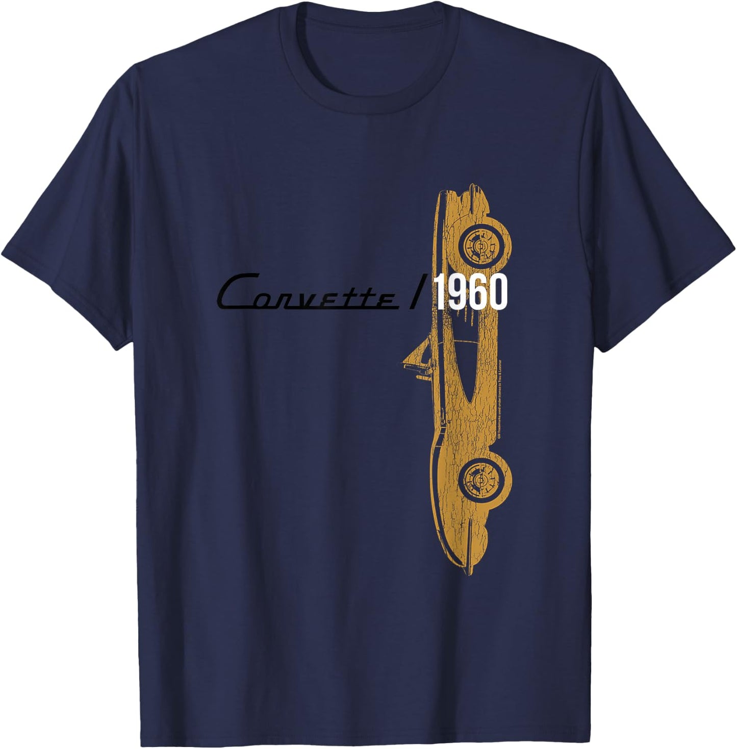 TNT -Adults Classic Fit Grey Corvette 1960 T-Shirt - T-Shirt | Navy