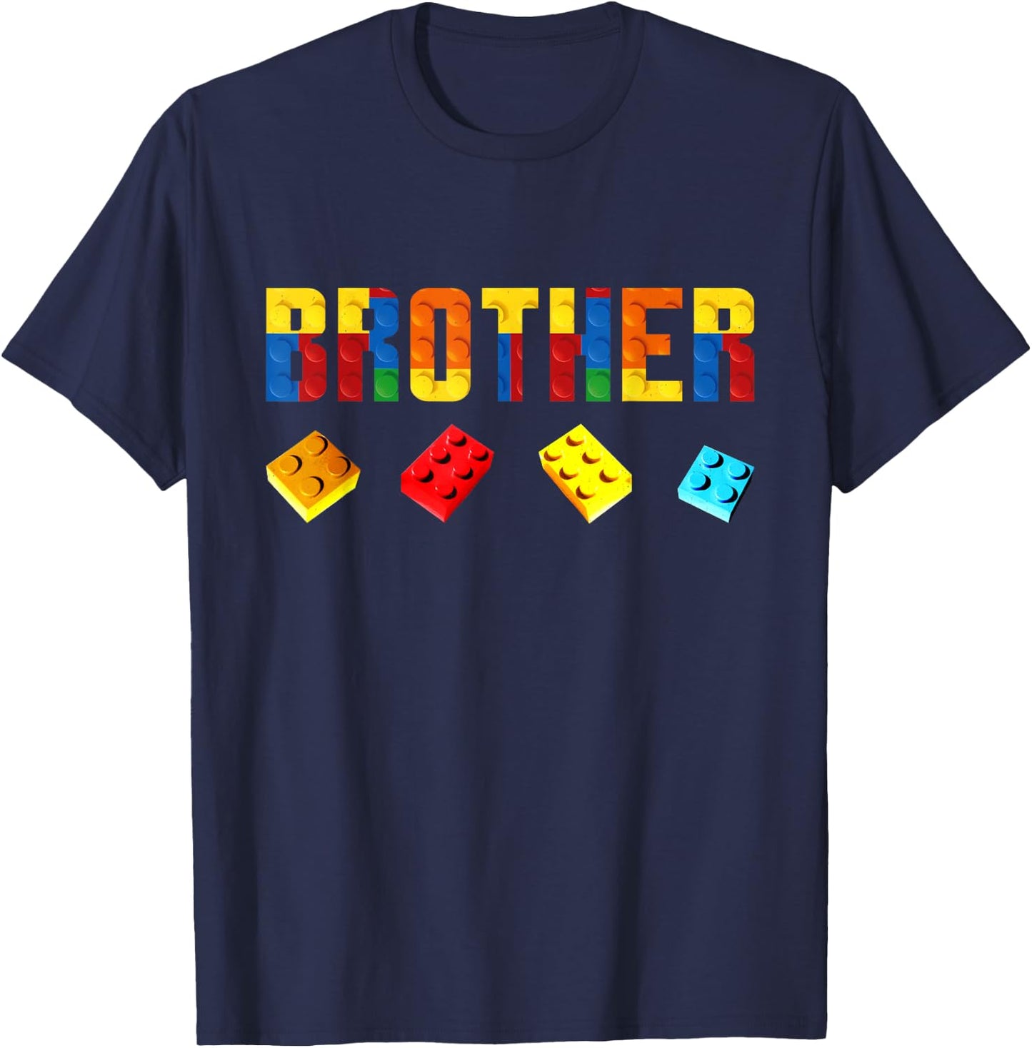Brother Master Builder Building Blocks Birthday Family Boys T-Shirt - T-Shirt | Navy