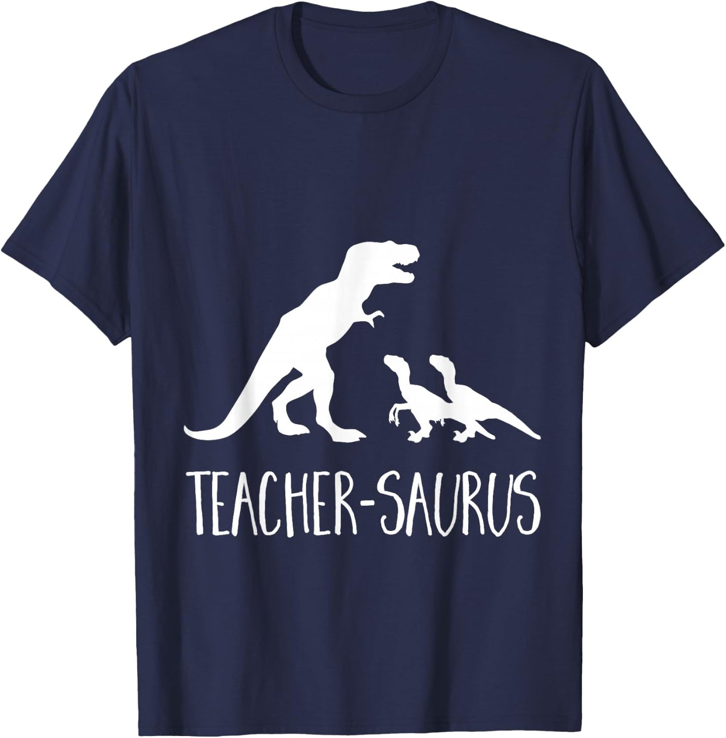 Teacher-Saurus Funny T-Rex & Raptor Animal School T Shirt Men Women Kids T-Shirt - T-Shirt | Navy