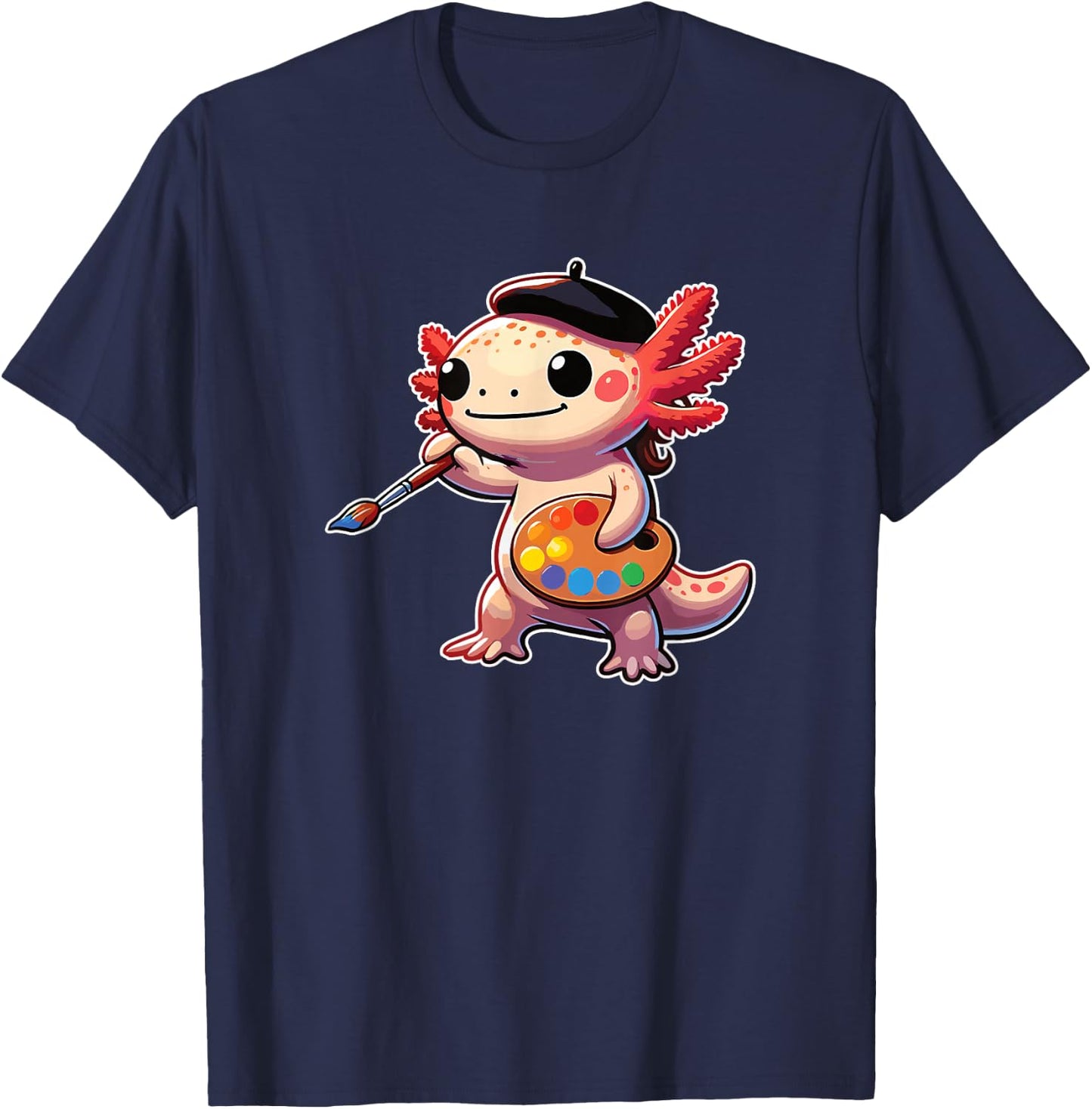 Painter Art Artist Axolotl T-Shirt - T-Shirt | Navy