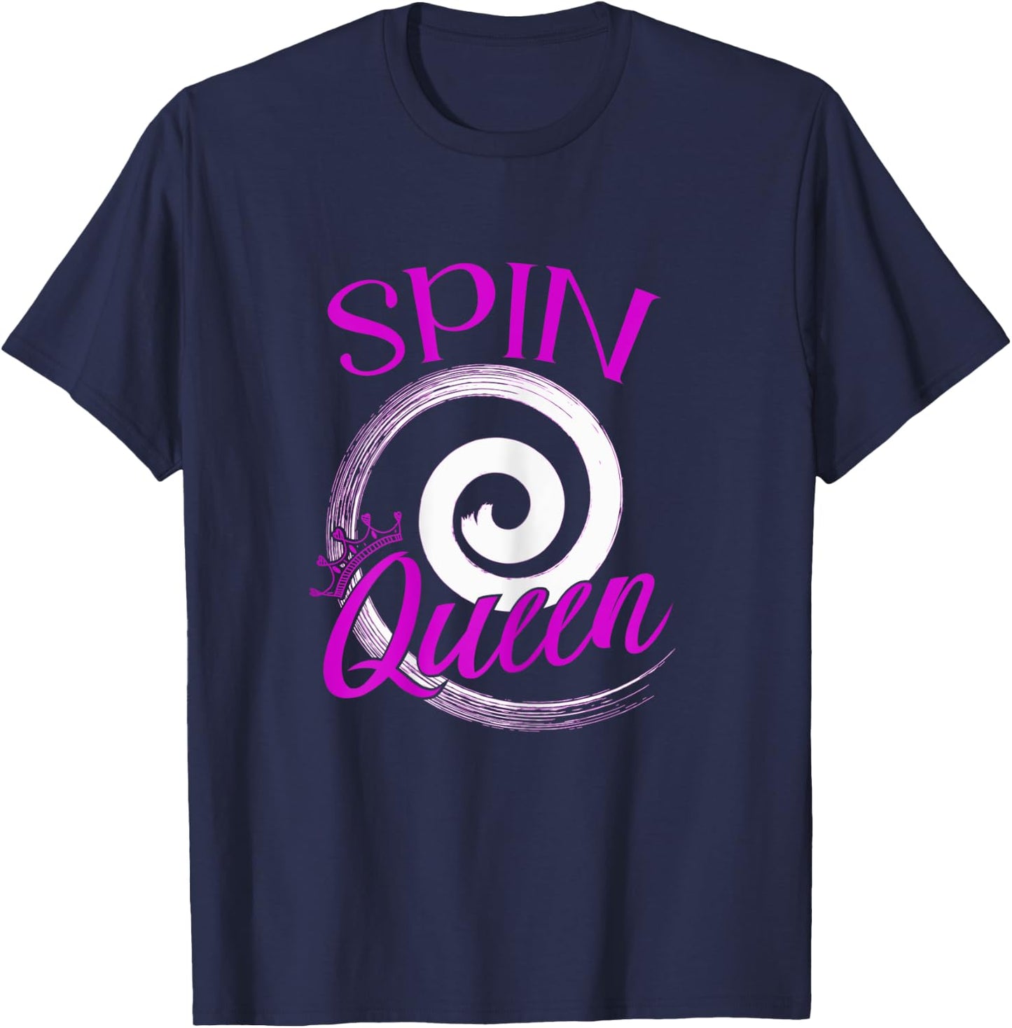 Spin Class Shirt Indoor Cycling Spinning Workout Spin Queen T-Shirt - T-Shirt | Navy