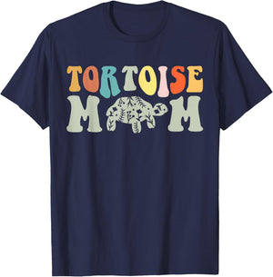 RoyalTees : Women's Tortoise Mom - Black, Small, Short Sleeve T-Shirt - T-Shirt | Navy