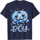 Team Boy Pumpkin Halloween Baby Gender Reveal Party Blue T-Shirt - T-Shirt | Navy