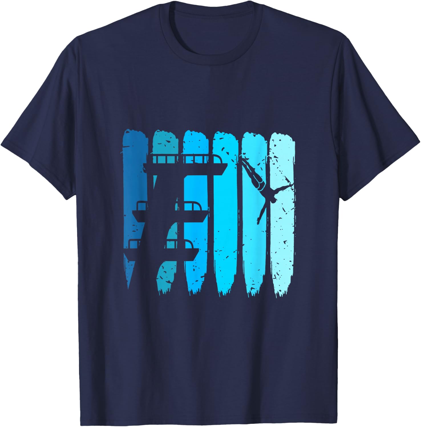 Springboard Diving Retro Platform Diver Springboard Diver T-Shirt - T-Shirt | Navy