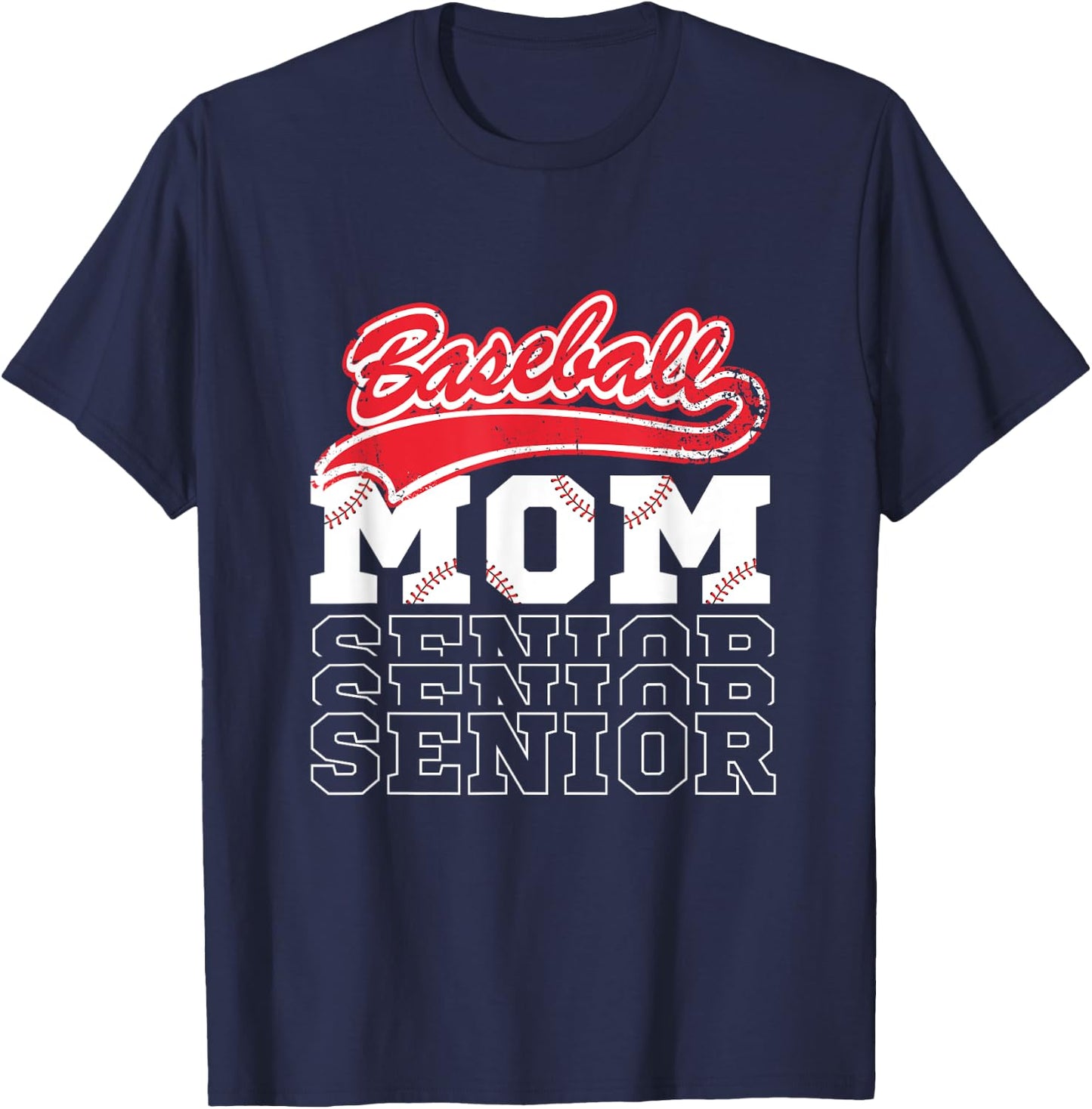 Baseball Senior Mom Class of Baseball Mama Mother's Day T-Shirt - T-Shirt | Navy