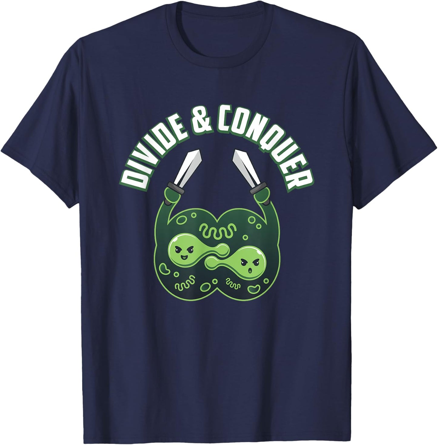 Divide And Conquer Gaming Cells Biology Science Biologist T-Shirt - T-Shirt | Navy