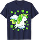 Kids St Patricks Day Unicorn Girls Toddler Shamrock T-Shirt - T-Shirt | Navy