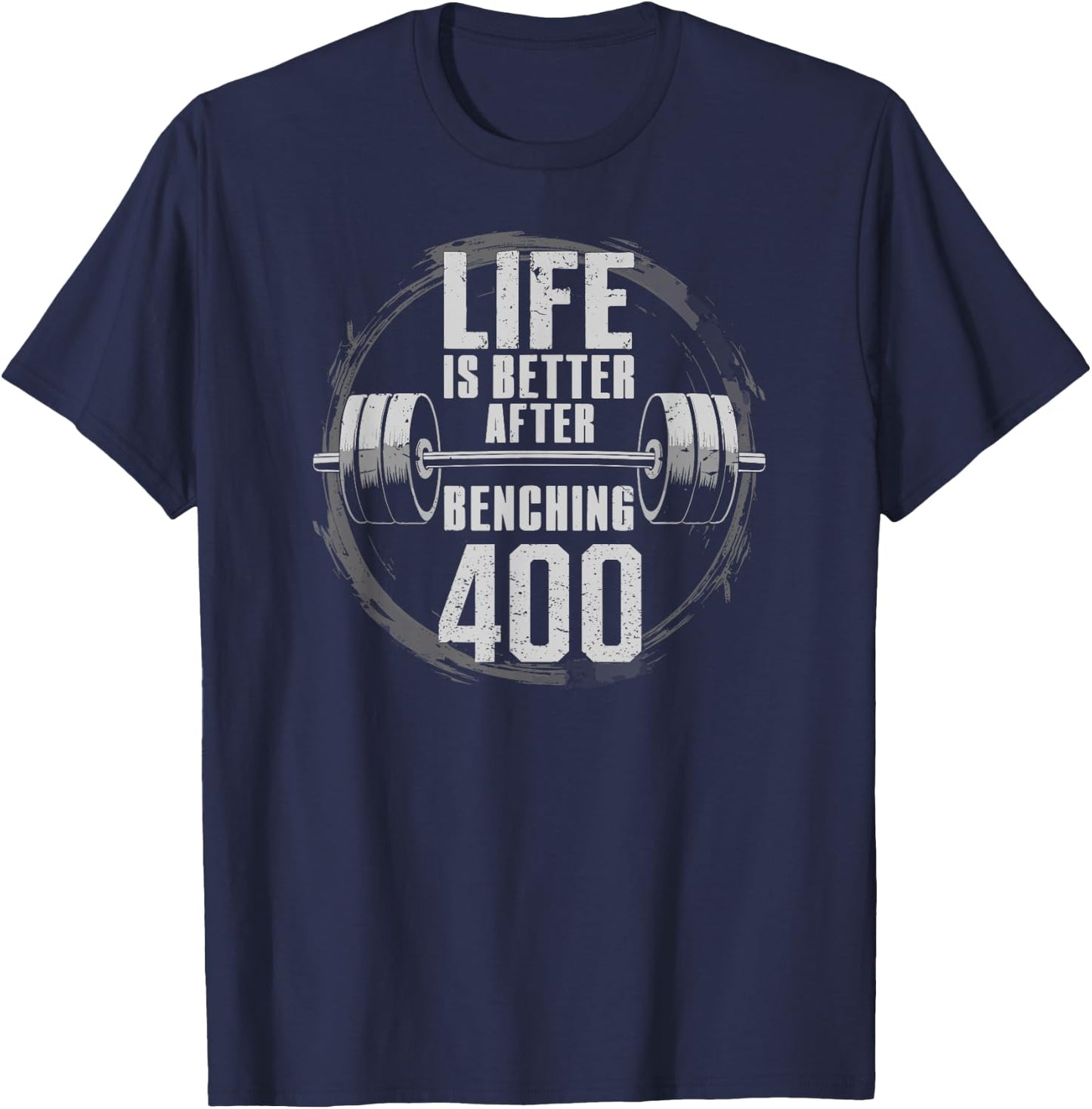 Funny 400 Pound Bench Press Gym - Better After Benching 400 T-Shirt - T-Shirt | Navy