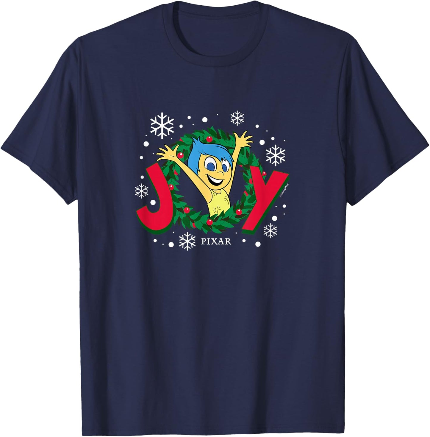 Inside Out 2 - Joy Christmas Wreath T-Shirt - T-Shirt | Navy