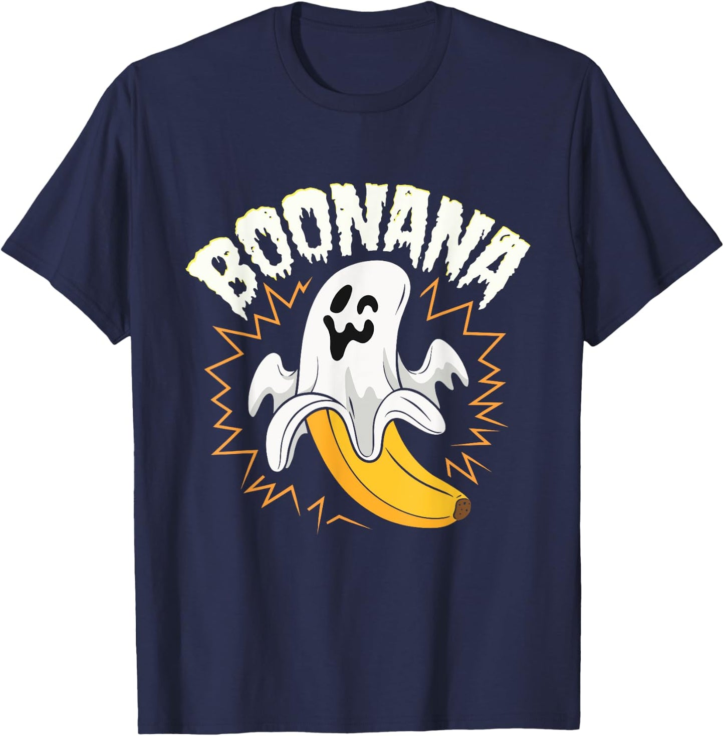 Boonana Cute Ghost Banana Halloween Costume Men Women Kids T-Shirt - T-Shirt | Navy