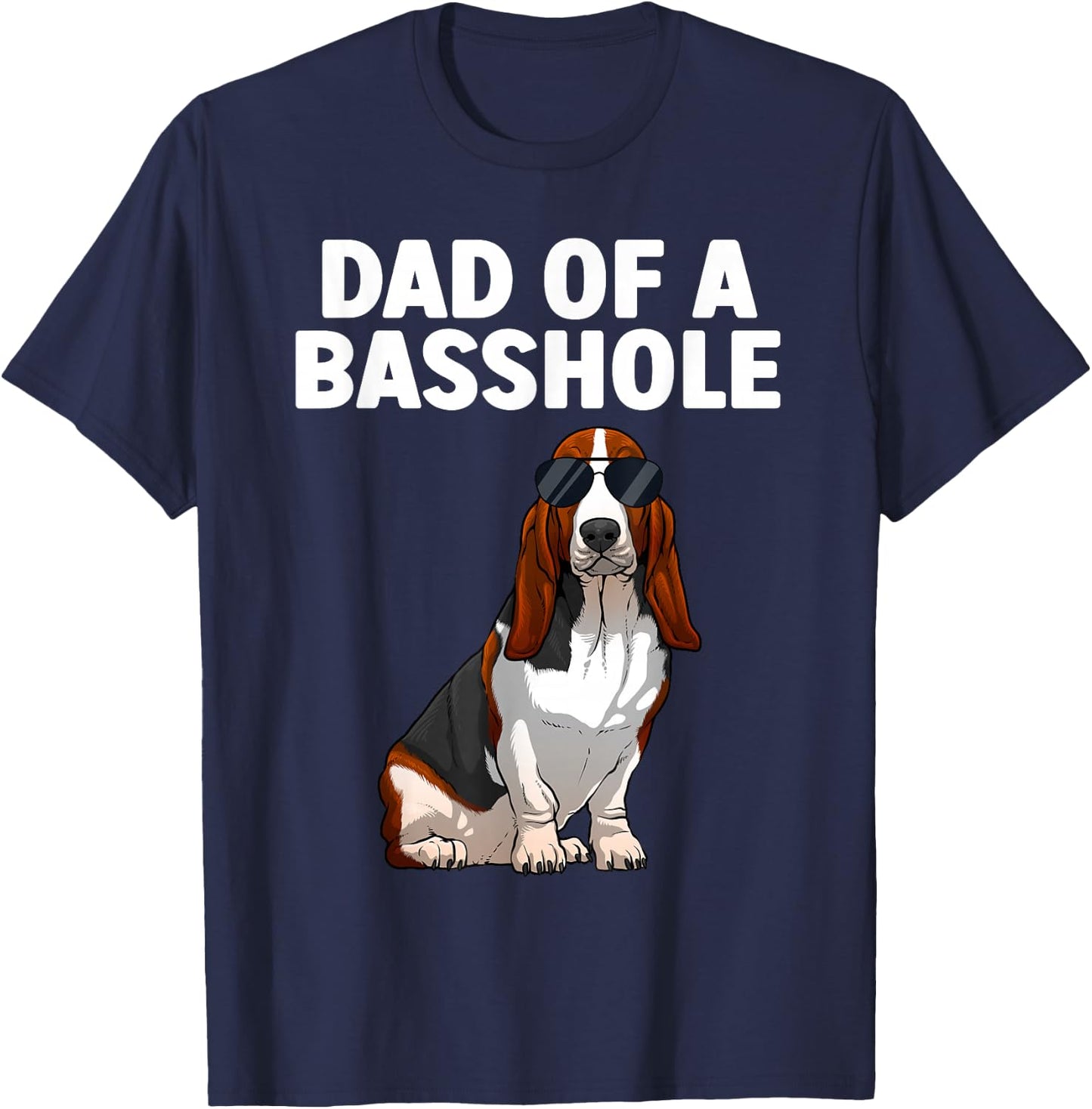 Cool Basset Hound Design Dad Dog Basset Hound Lovers T-Shirt - T-Shirt | Navy