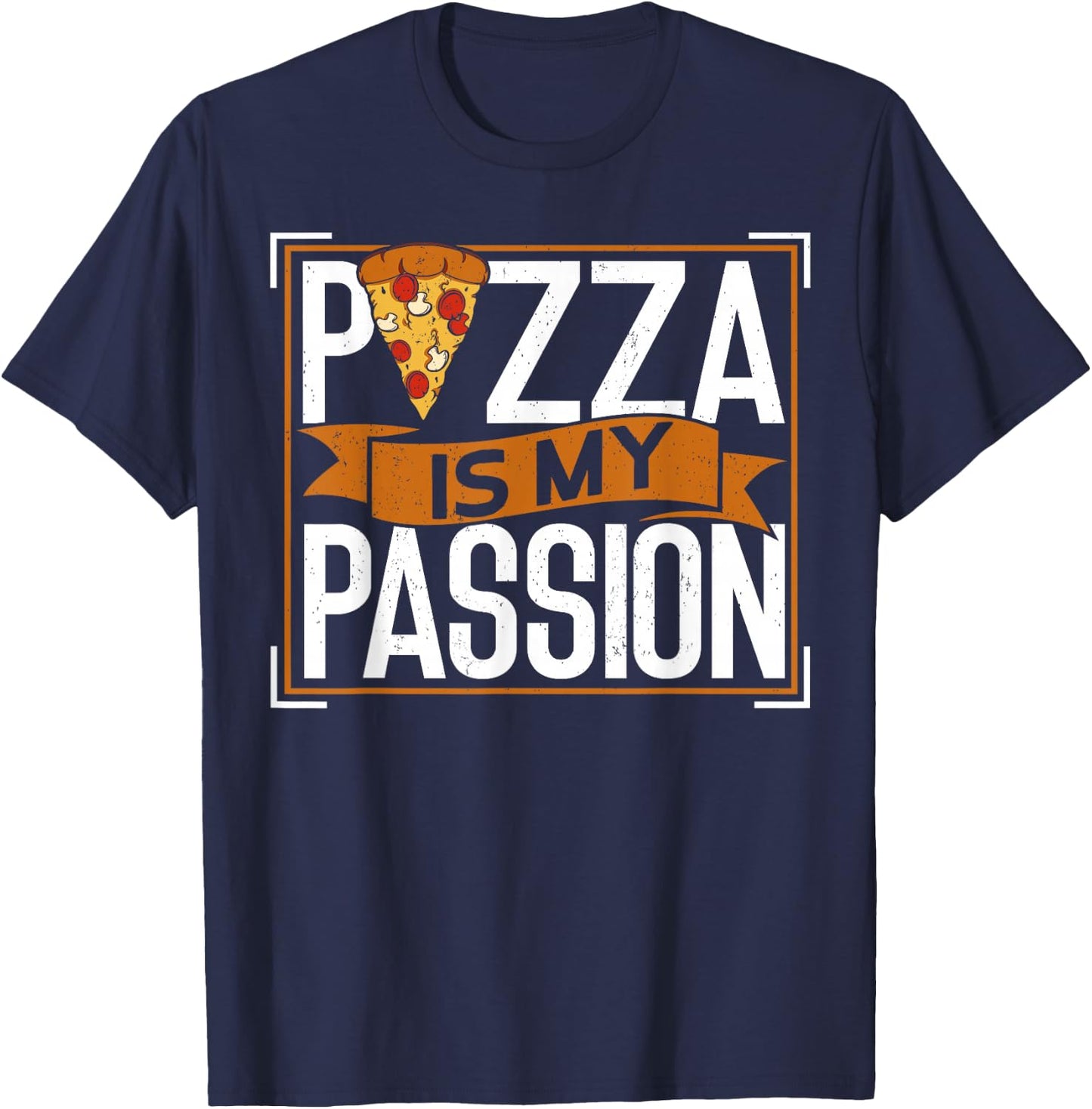 Pizza Is My Passion Funny Pizza Making T-Shirt - T-Shirt | Navy