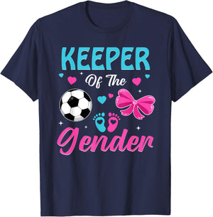 Keeper Of The Gender Soccer Gender Reveal Party T-Shirt - T-Shirt | Navy