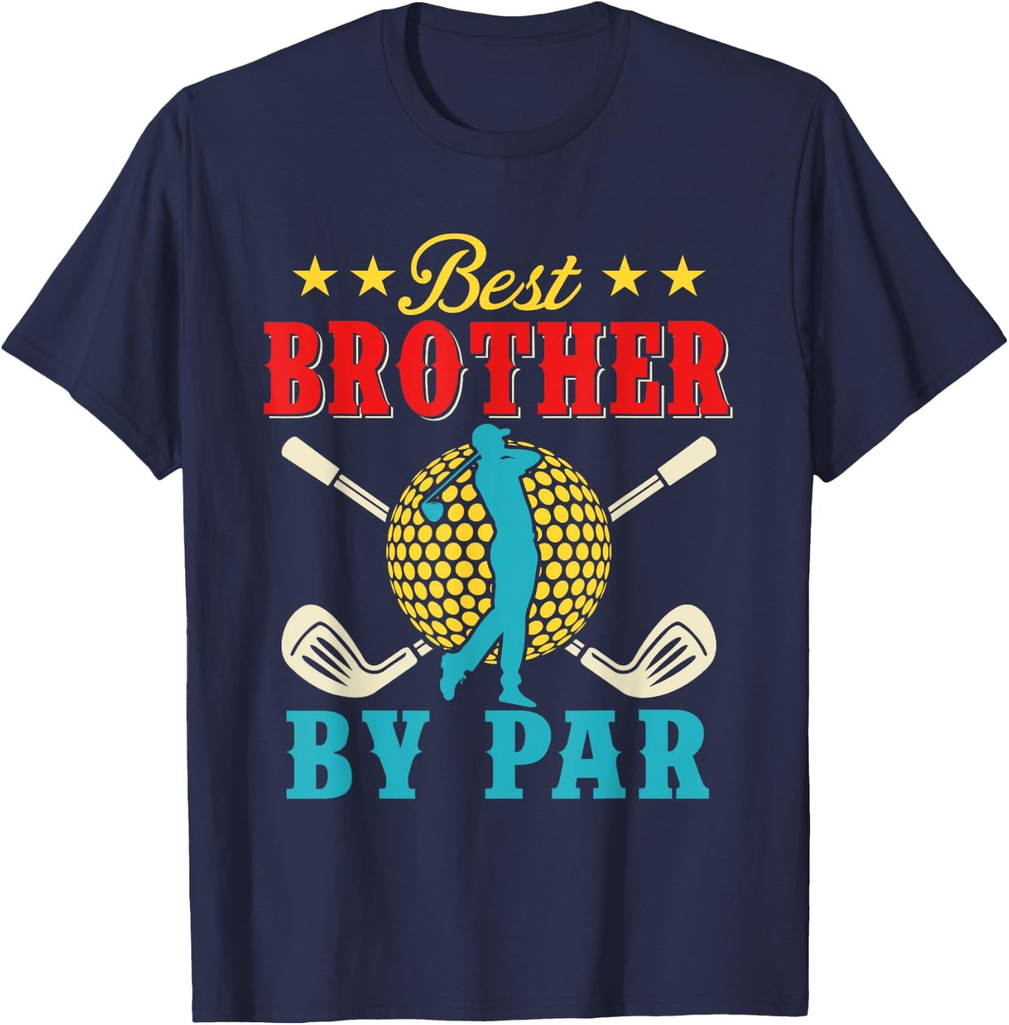 Vintage Best Brother By Par Father's Day Golf Player Golfer T-Shirt - T-Shirt | Navy