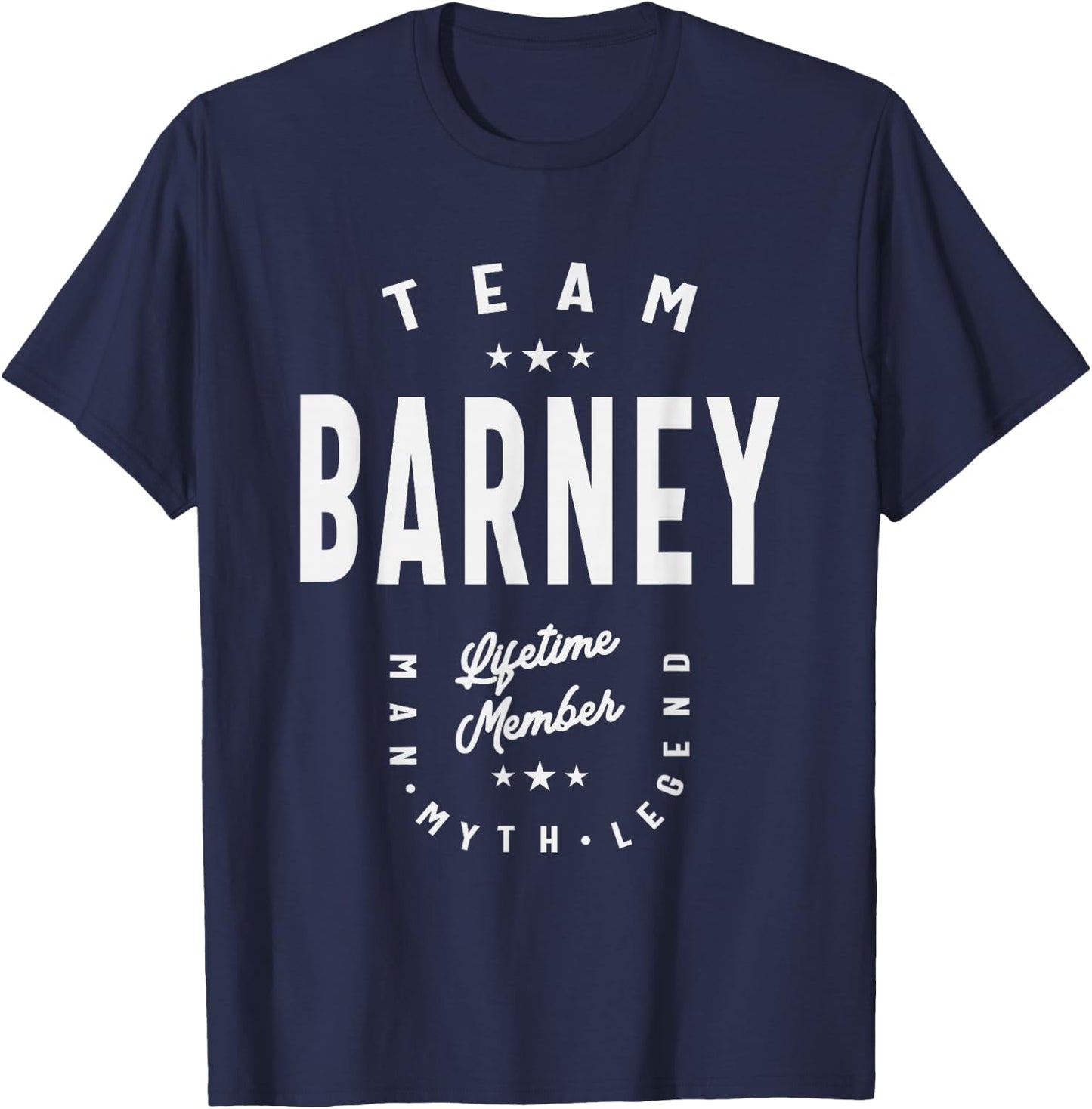 Team Barney Lifetime Member Funny Name Barney T-Shirt - T-Shirt | Navy