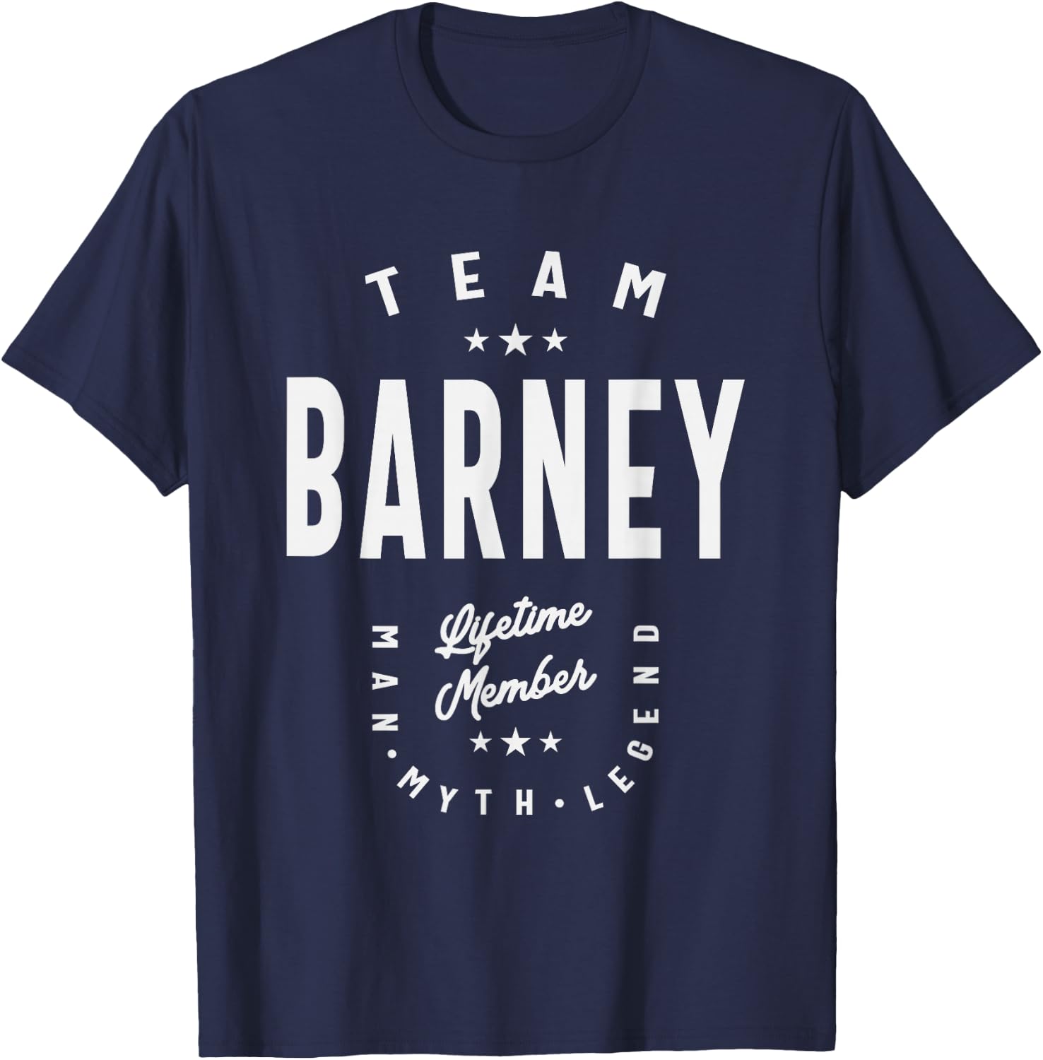 Team Barney Lifetime Member Funny Name Barney T-Shirt - T-Shirt | Navy