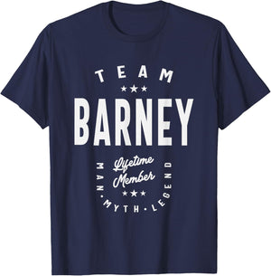 Team Barney Lifetime Member Funny Name Barney T-Shirt - T-Shirt | Navy