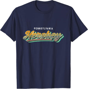 Hershey Pennsylvania Hometown Vintage Retro Typography T-Shirt - T-Shirt | Navy