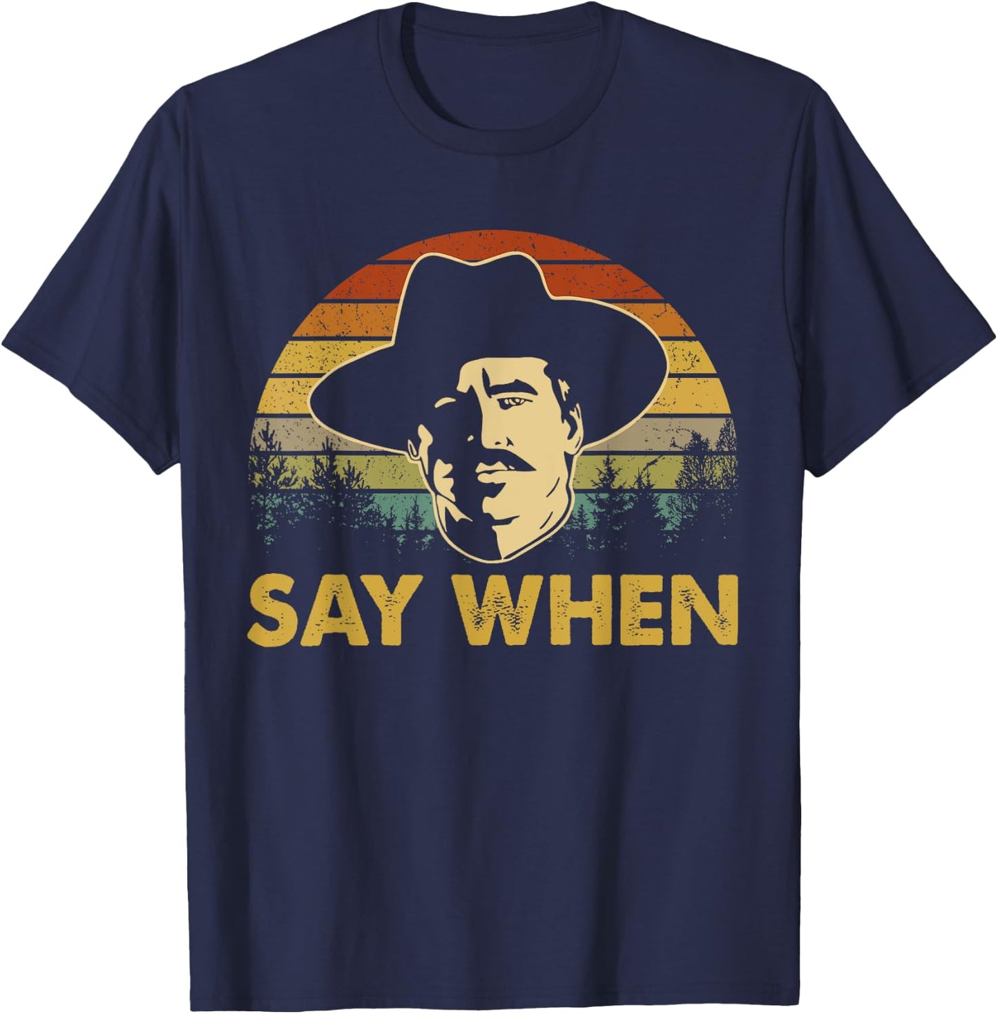 Say Graphic Cowboy Boots Vintage Art Adorable Costume When T-Shirt - T-Shirt | Navy