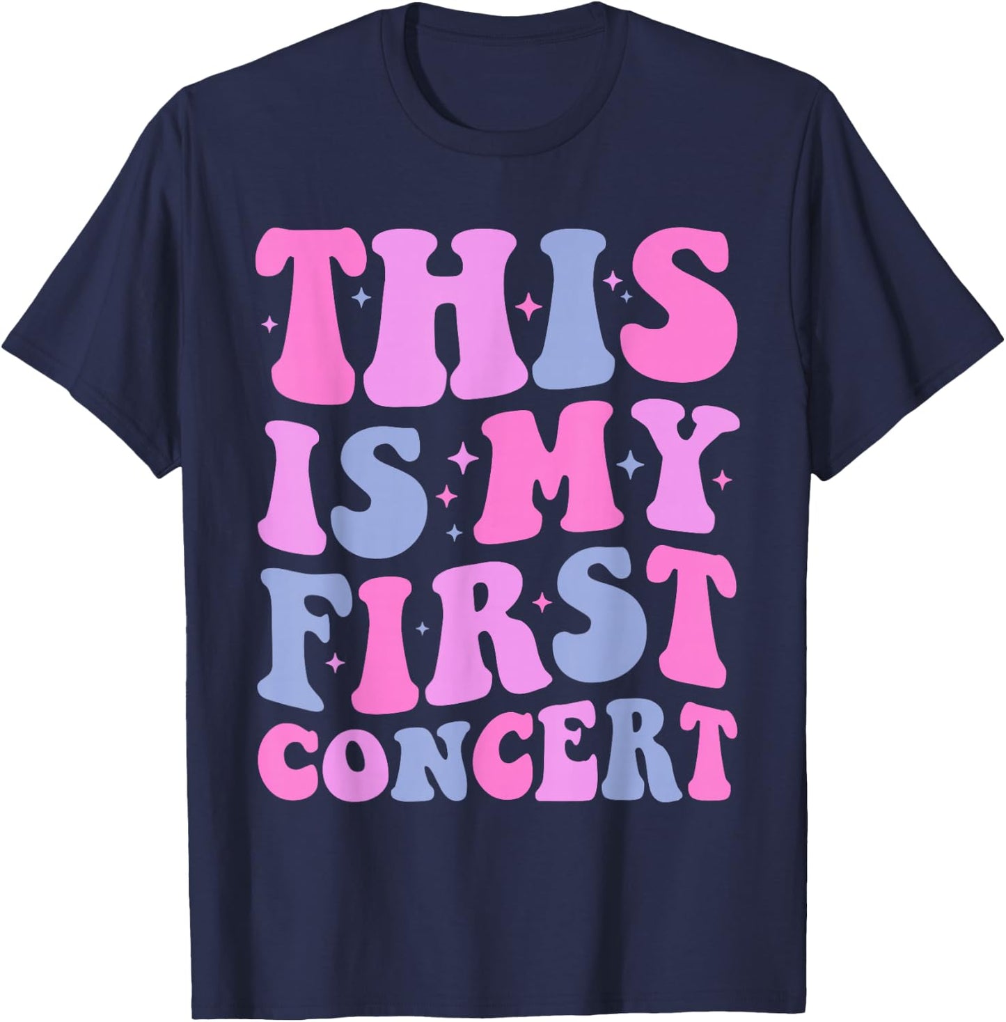 This Is My First Concert Music Event Retro Groovy Girls T-Shirt - T-Shirt | Navy