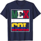 Half Colombian Mexican Mixed Heritage Colombia Mexico Roots T-Shirt - T-Shirt | Navy