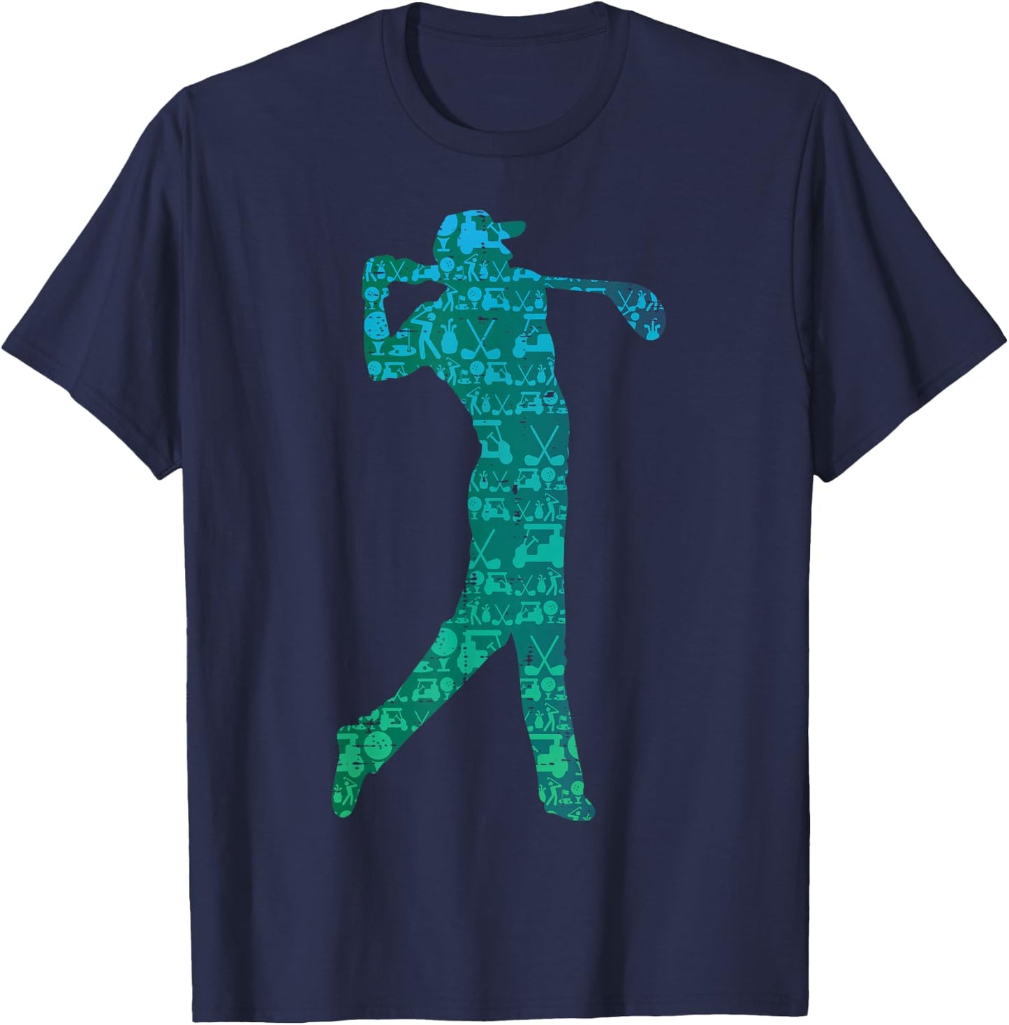 Golfer Silhouette Golf Things Golfing Dad Men Women Kids T-Shirt - T-Shirt | Navy