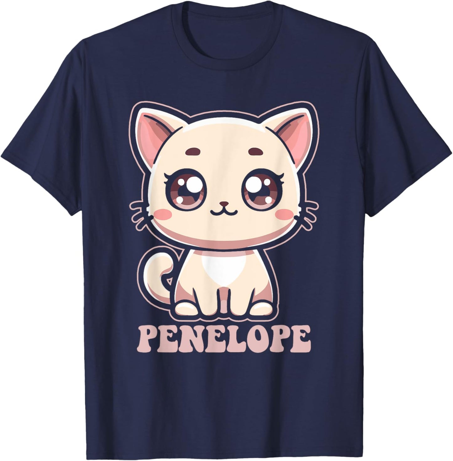 Penelope Cute Kitty Cat Design for Girls Name Penelope T-Shirt - T-Shirt | Navy