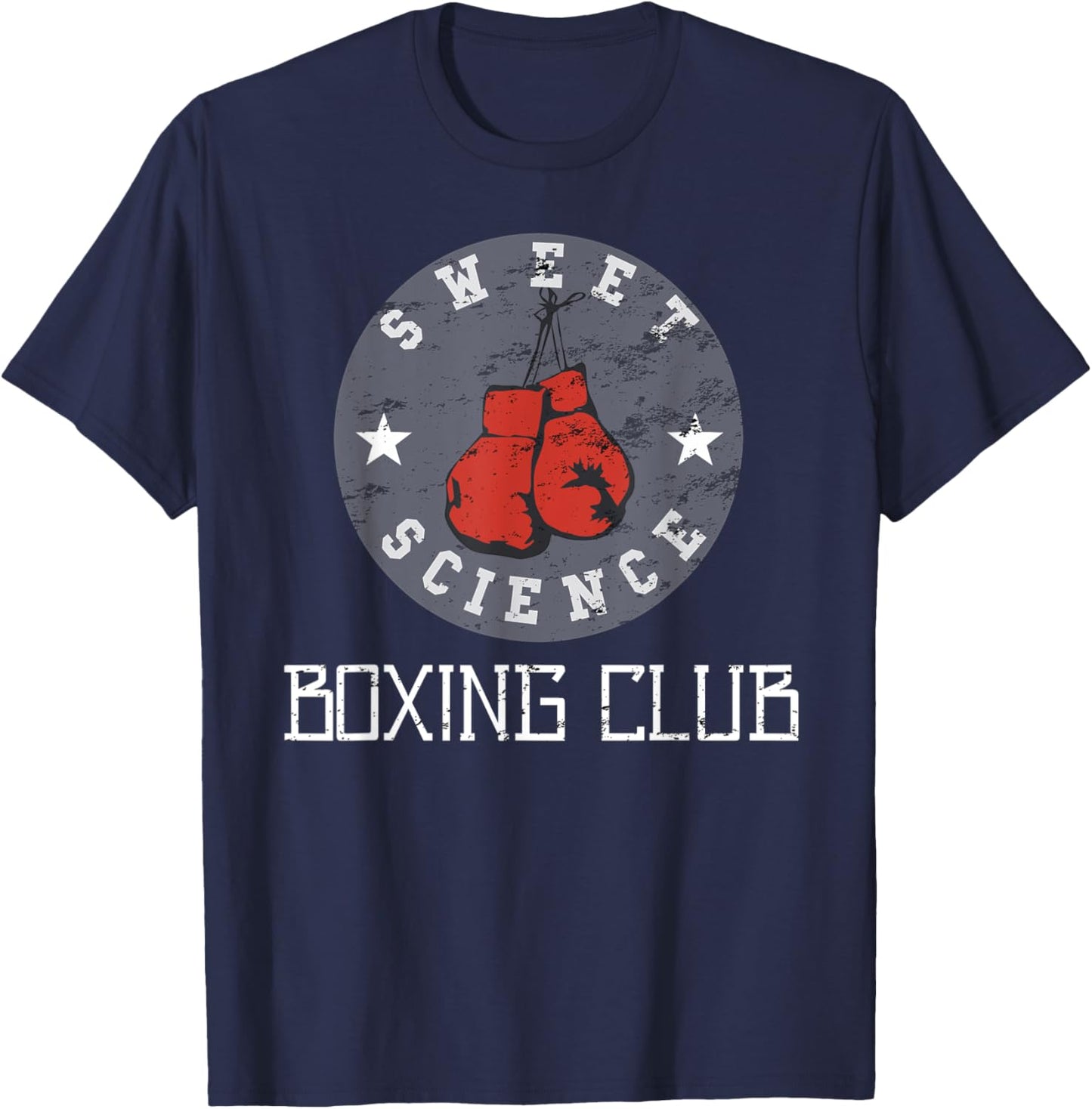 Sweet Science Boxing Club Distressed Graphic T-Shirt - T-Shirt | Navy
