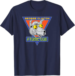 George Clinton Atomic Dog Triangle Logo T-Shirt - T-Shirt | Navy