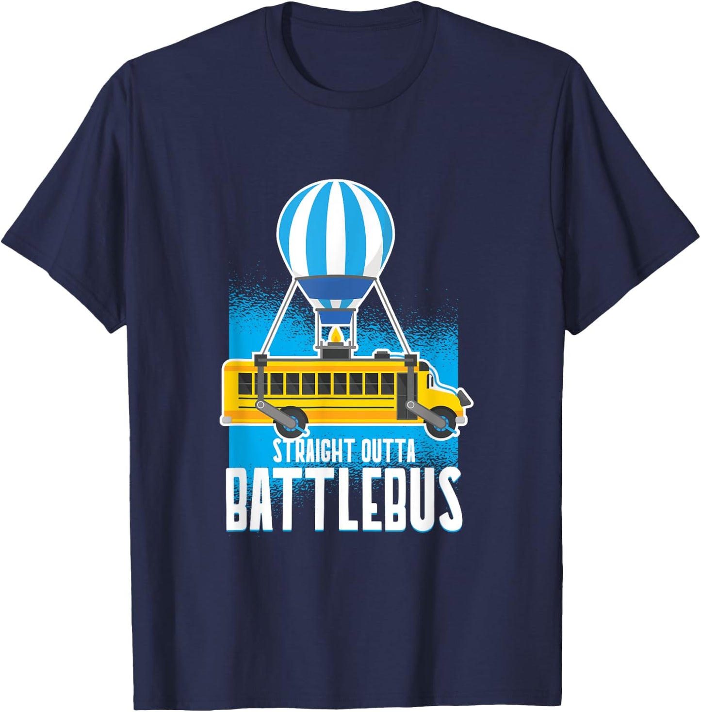 Straight Out The Battle Bus Gamer Video T-Shirt - T-Shirt | Navy
