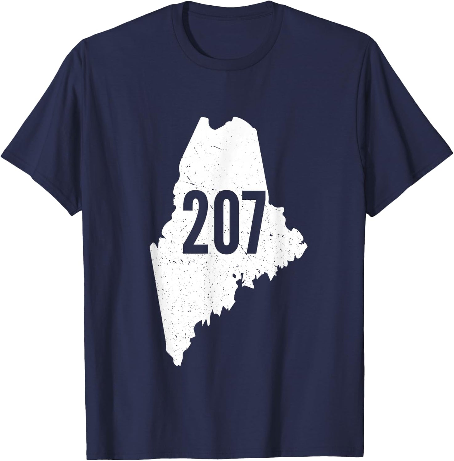207 Maine State Area Code Outline Pride T-Shirt - T-Shirt | Navy