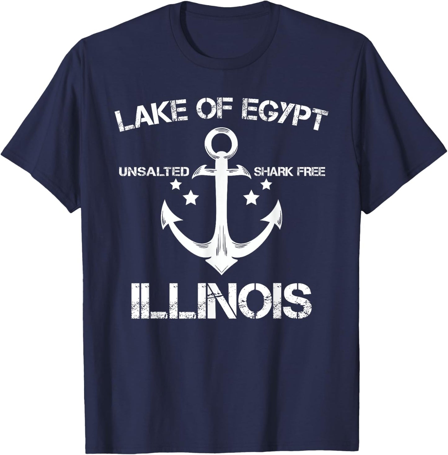 LAKE OF EGYPT ILLINOIS Funny Fishing Camping Summer Gift Men Women Girls Kids T-Shirt - T-Shirt | Navy