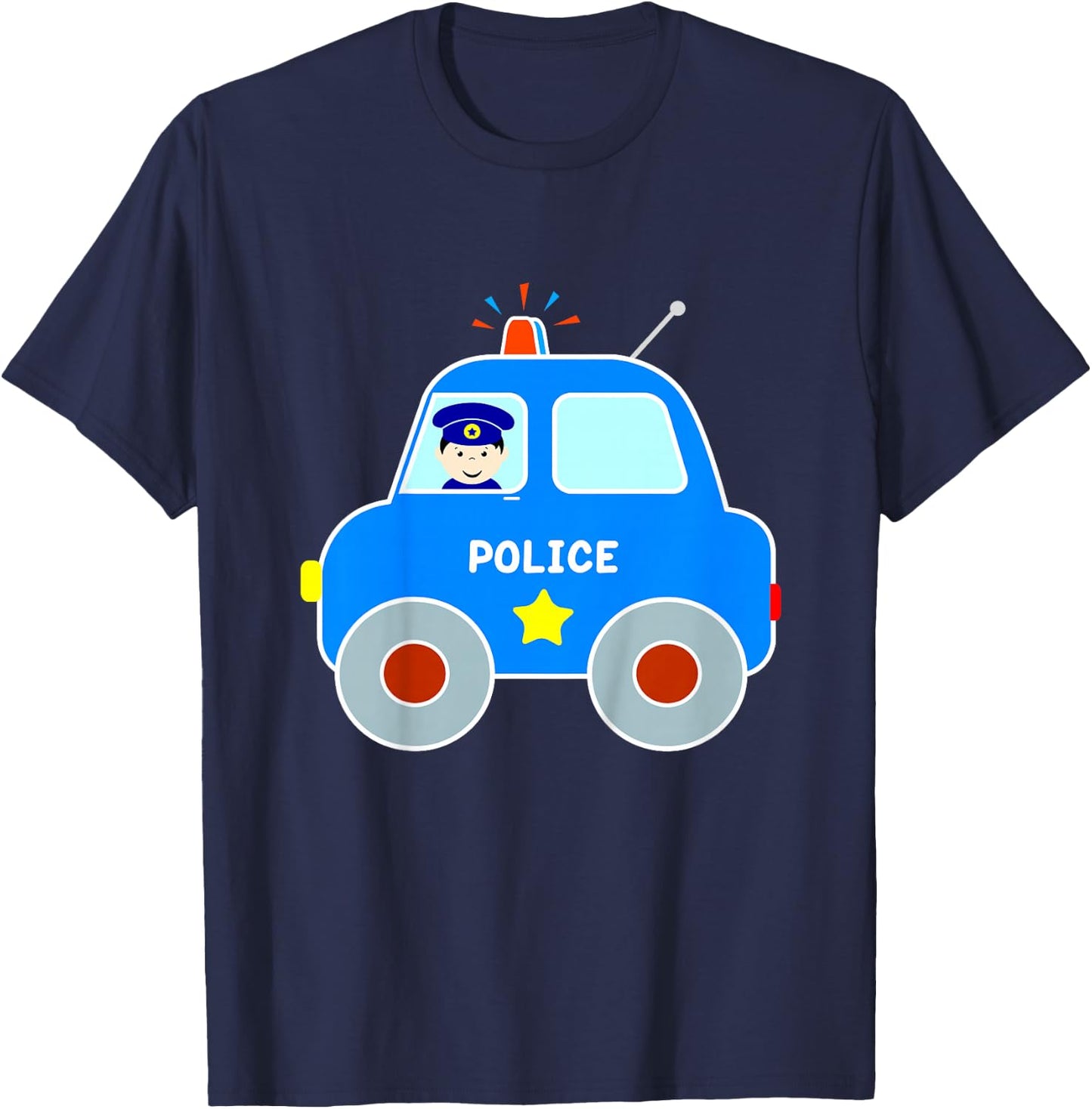 Police Car Toddler Boys Girls Cute Cop Patrol Vehicle T-Shirt - T-Shirt | Navy