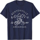 Bentonville Arkansas Mountain Biking Cyclist Simple Line Art T-Shirt - T-Shirt | Navy
