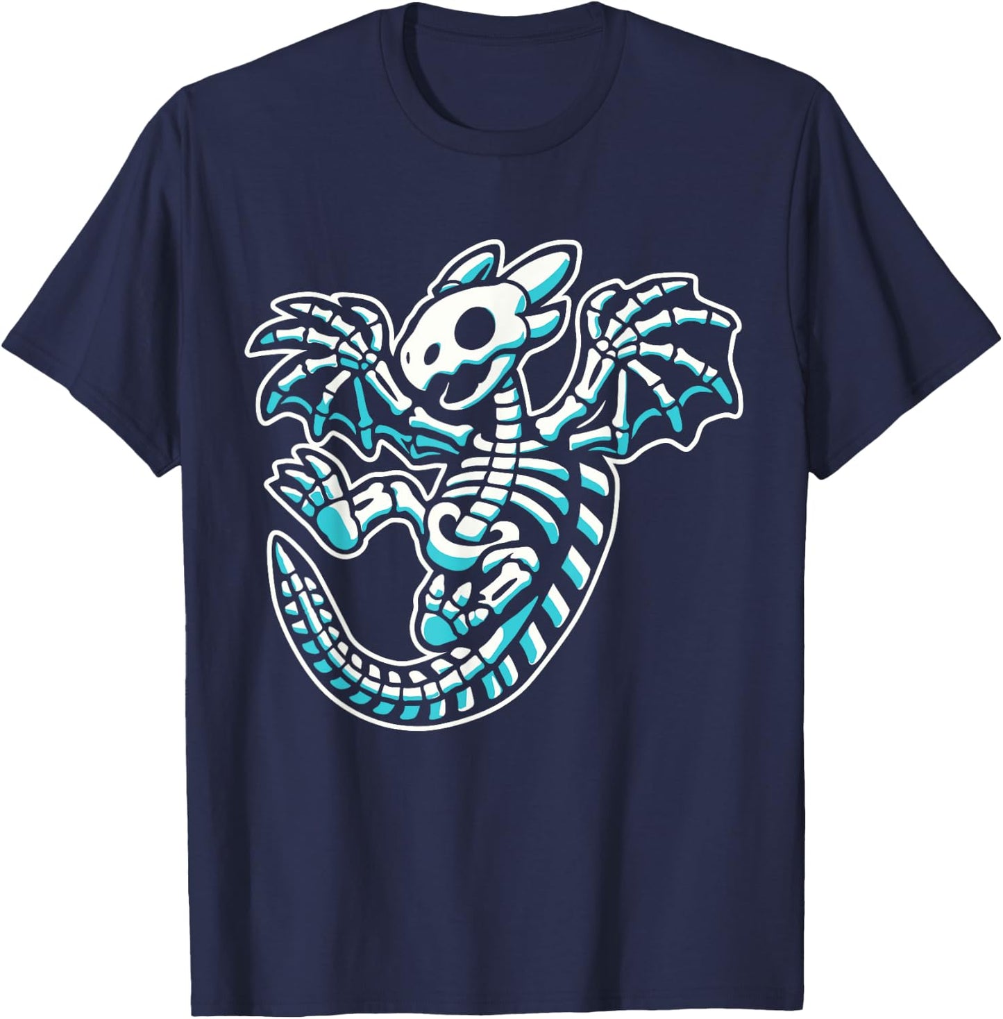 Funny Flying Dragon Skeleton X-Ray Boys Kids T-Shirt - T-Shirt | Navy