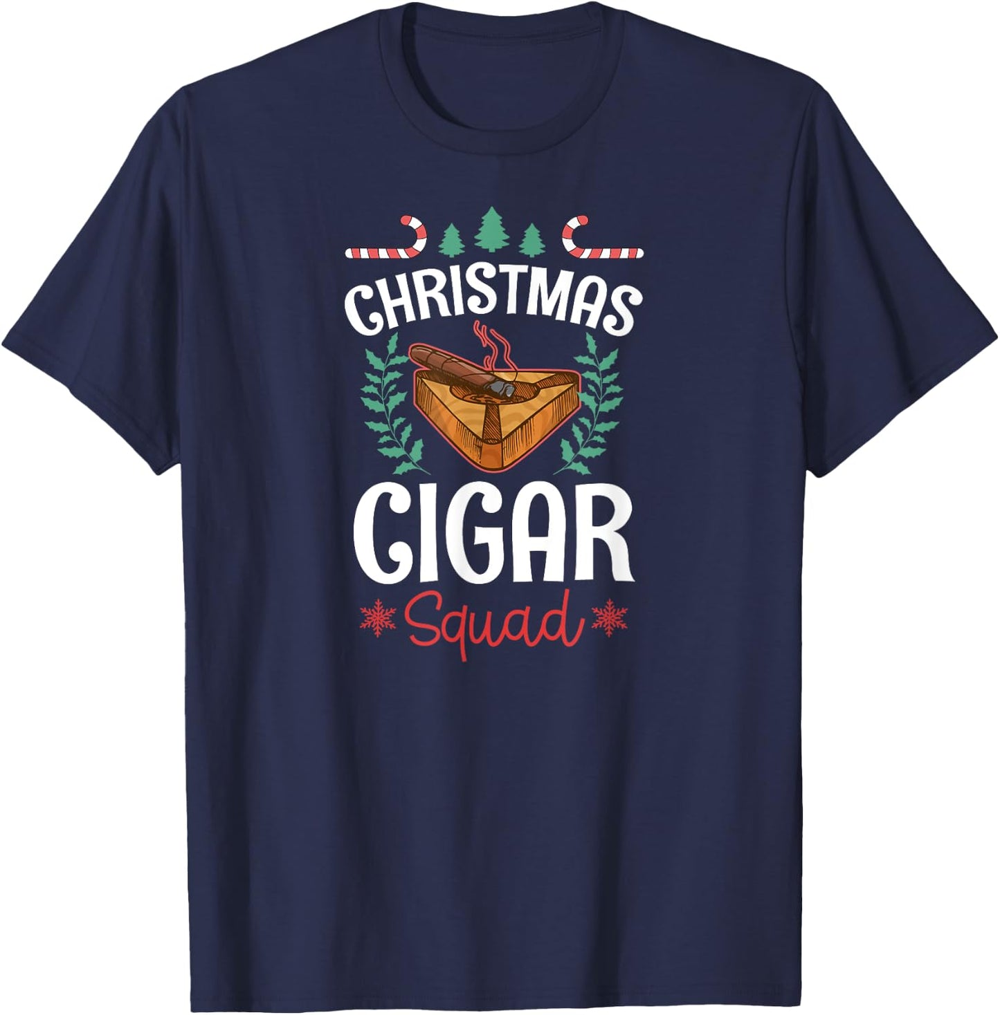Christmas Cigar Squad Matching Family X-Mas Crew Team Group T-Shirt - T-Shirt | Navy