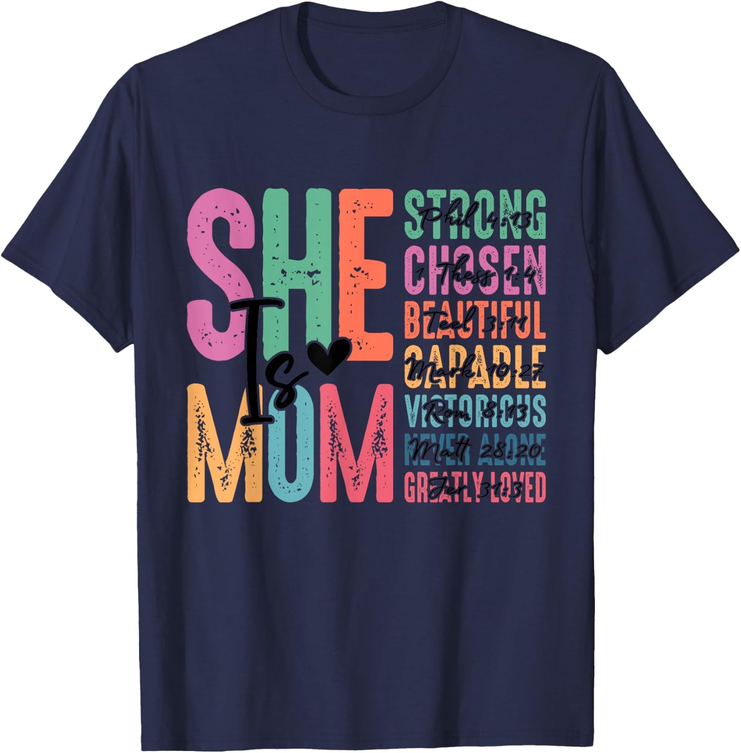 She Is Mom Christian Mothers Day Jesus Mom Religious Women T-Shirt - T-Shirt | Navy