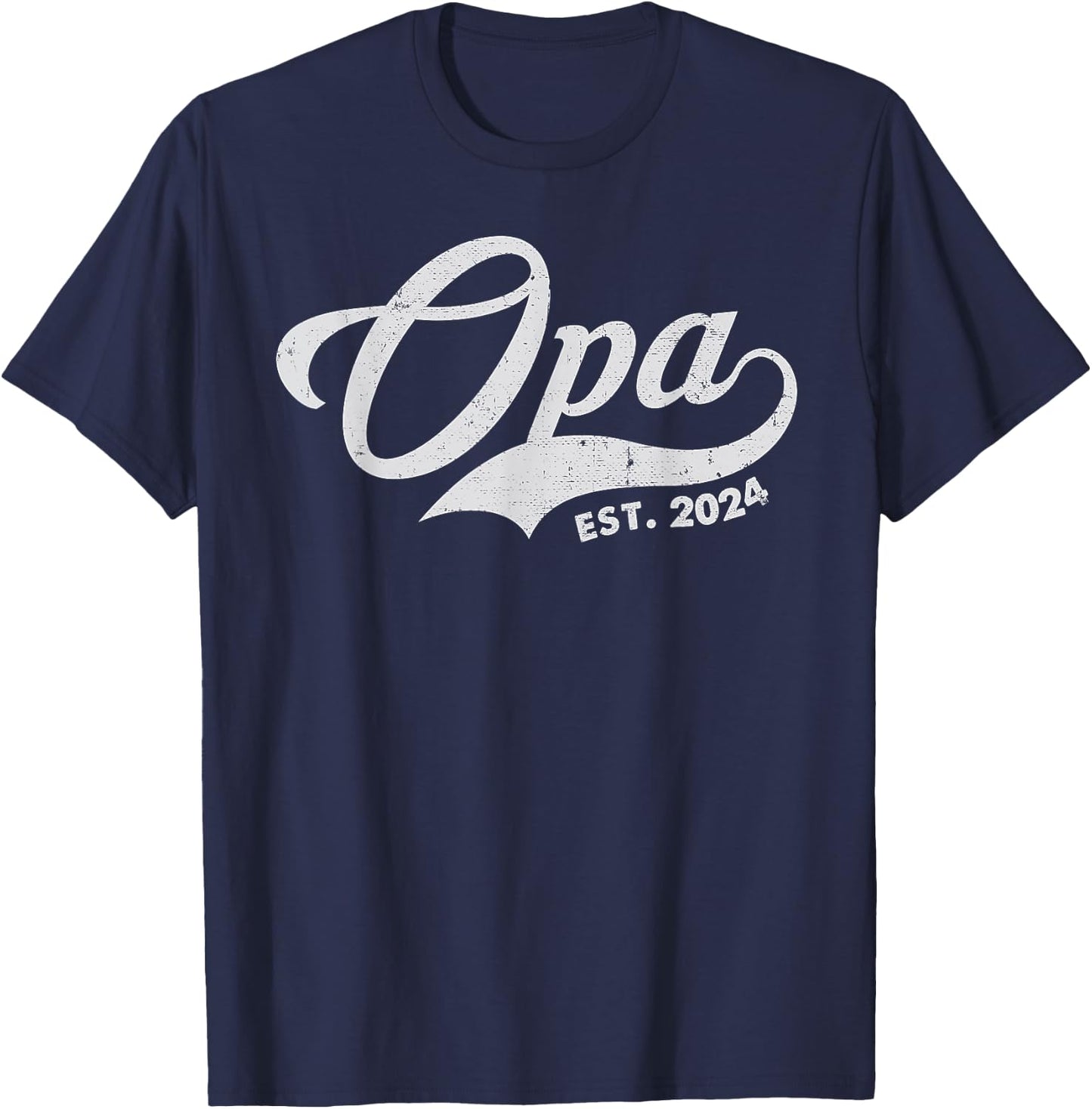 Opa est. 2024 for Fathers Day Soon to be Grandpa 2024 T-Shirt - T-Shirt | Navy
