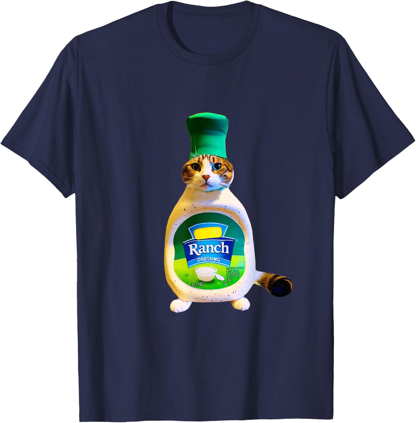 Ranch Dressing Cat Gift Funny Ranch Dressing Sauce Humor Women Girls Kids T-Shirt - T-Shirt | Navy