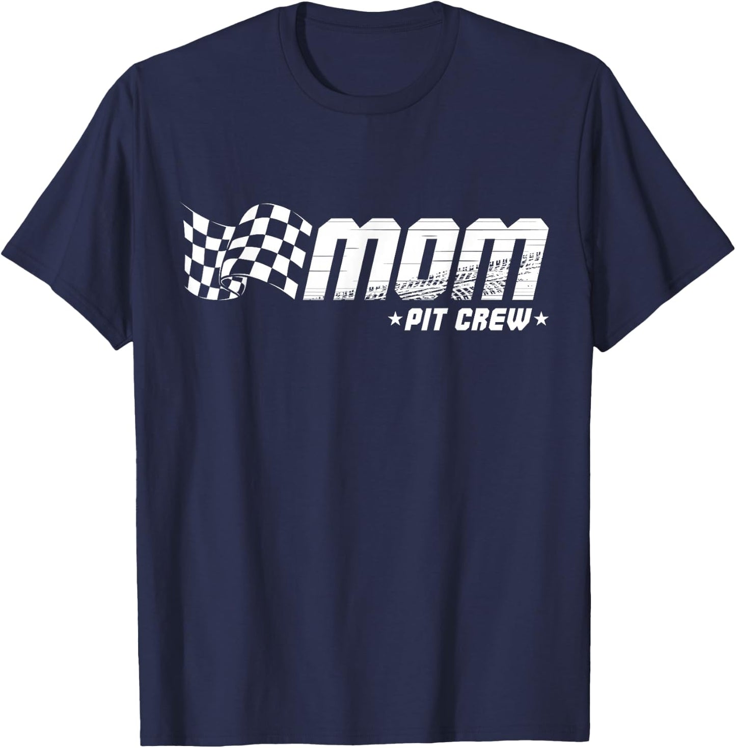 Mom Pit Crew Race Car Birthday Family Racing T-Shirt - T-Shirt | Navy