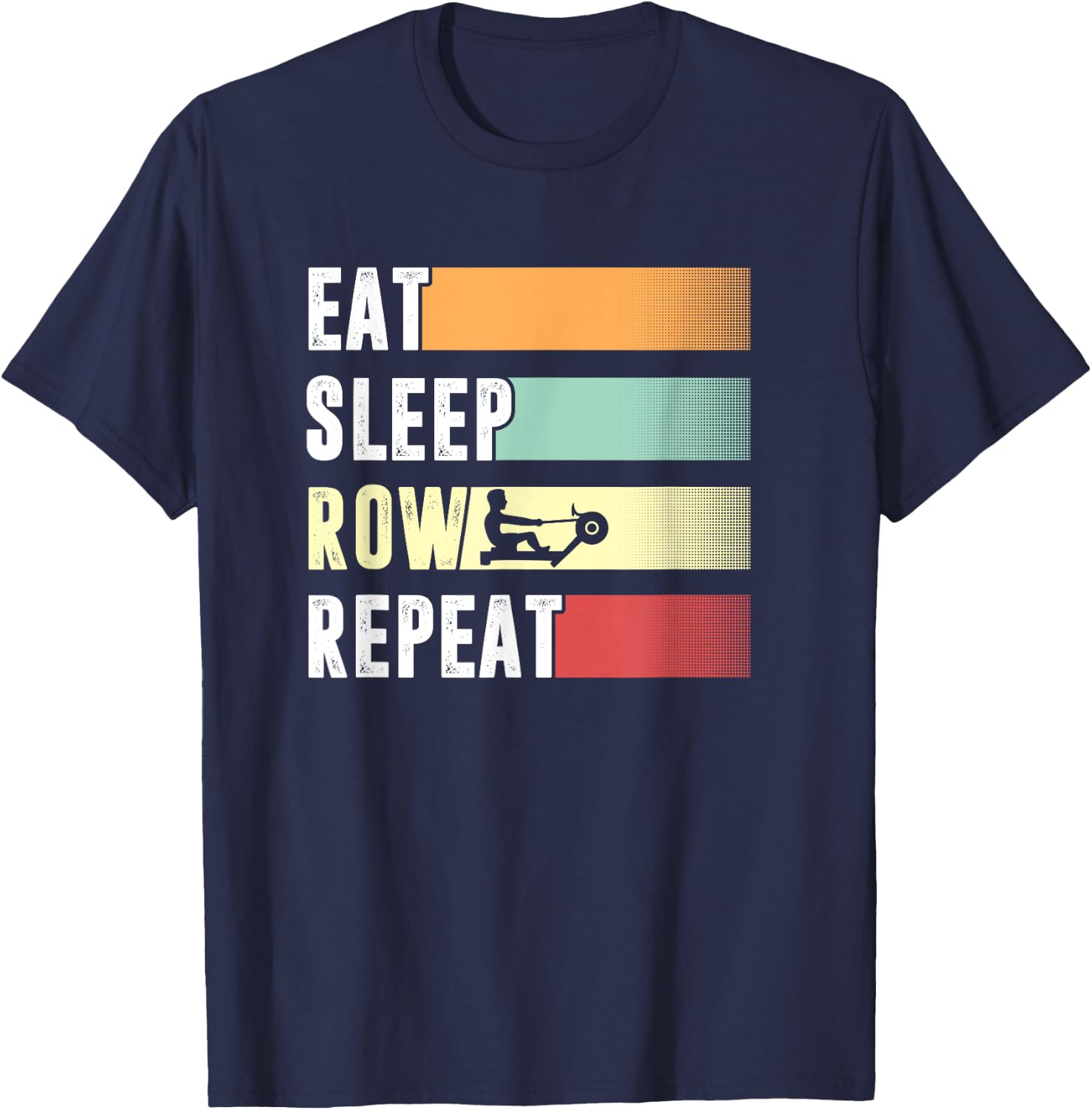 Rowing Machine Exercise Erg Workout Fitness Funny Ergometer T-Shirt - T-Shirt | Navy