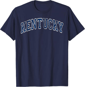 Kentucky KY Retro Vintage Athletic Sports Design Blue Style T-Shirt - T-Shirt | Navy