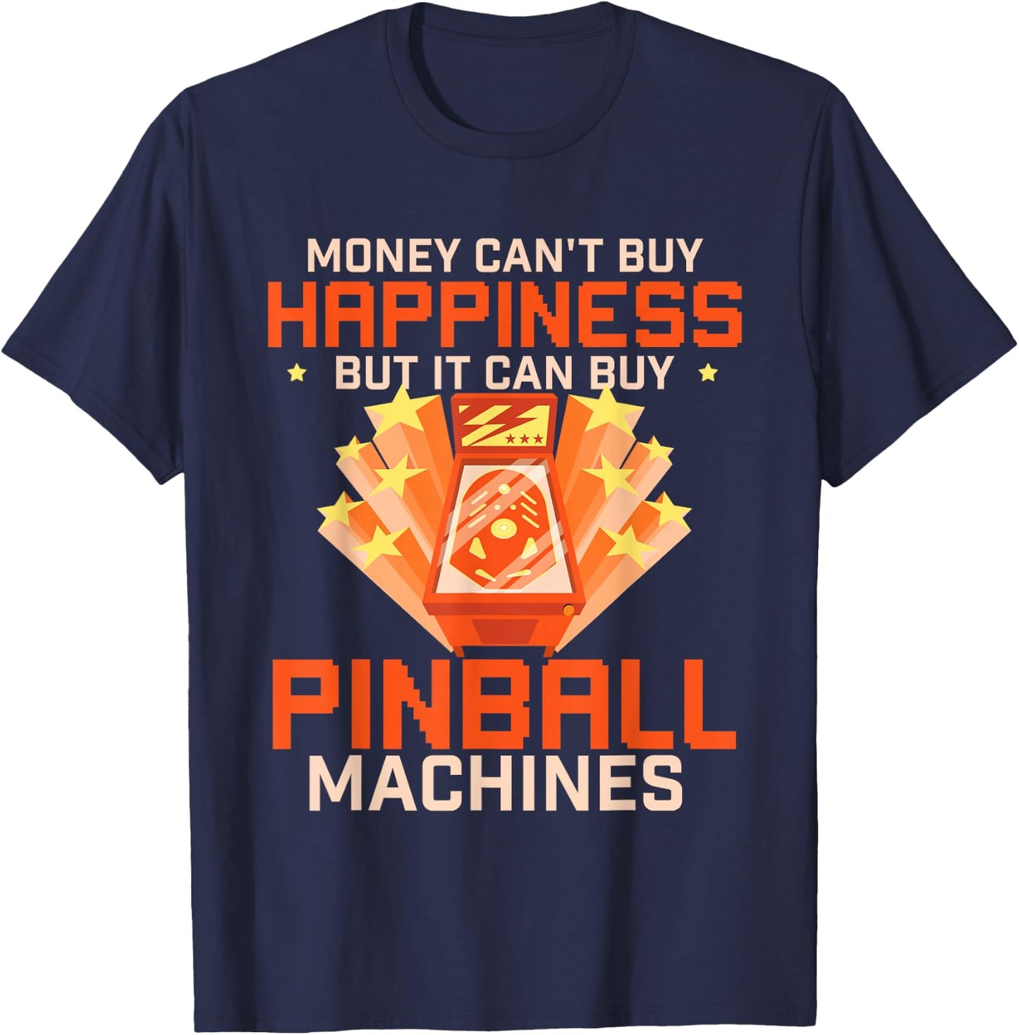 Buy Pinball Machines - Vintage Multiball Pinball Arcade Game T-Shirt - T-Shirt | Navy