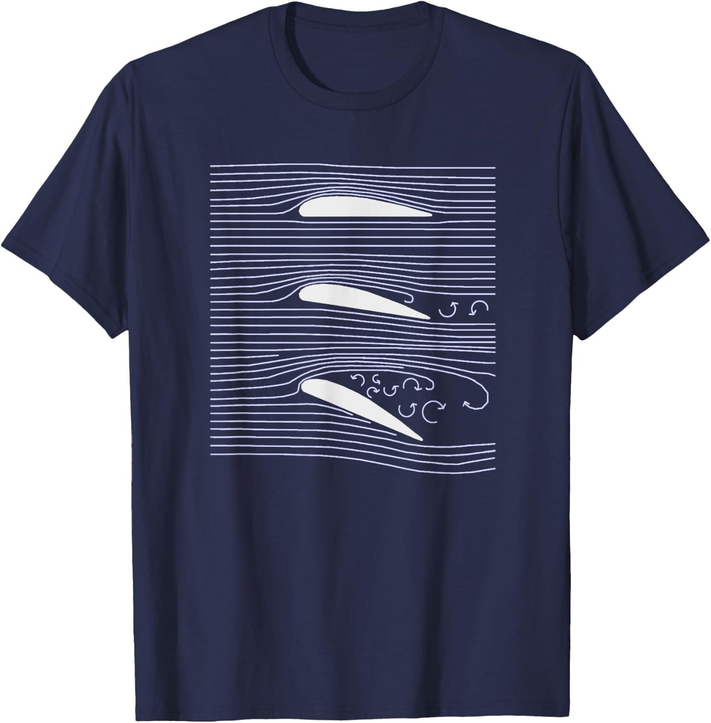 Wing Aerospace Airfoil Stall Diagram T-Shirt - T-Shirt | Navy