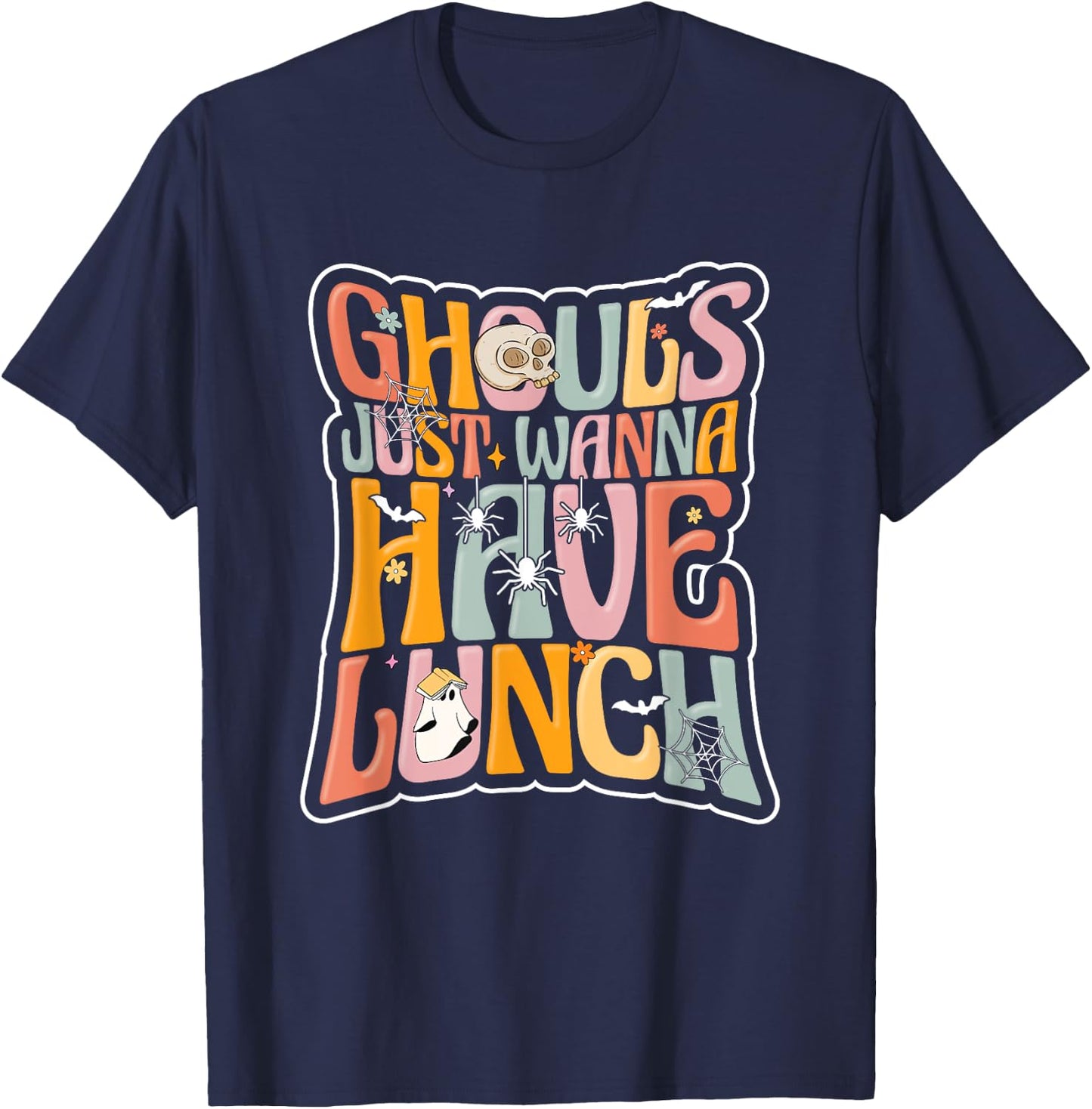School Cafeteria Worker Back To School Halloween Lunch Lady T-Shirt - T-Shirt | Navy