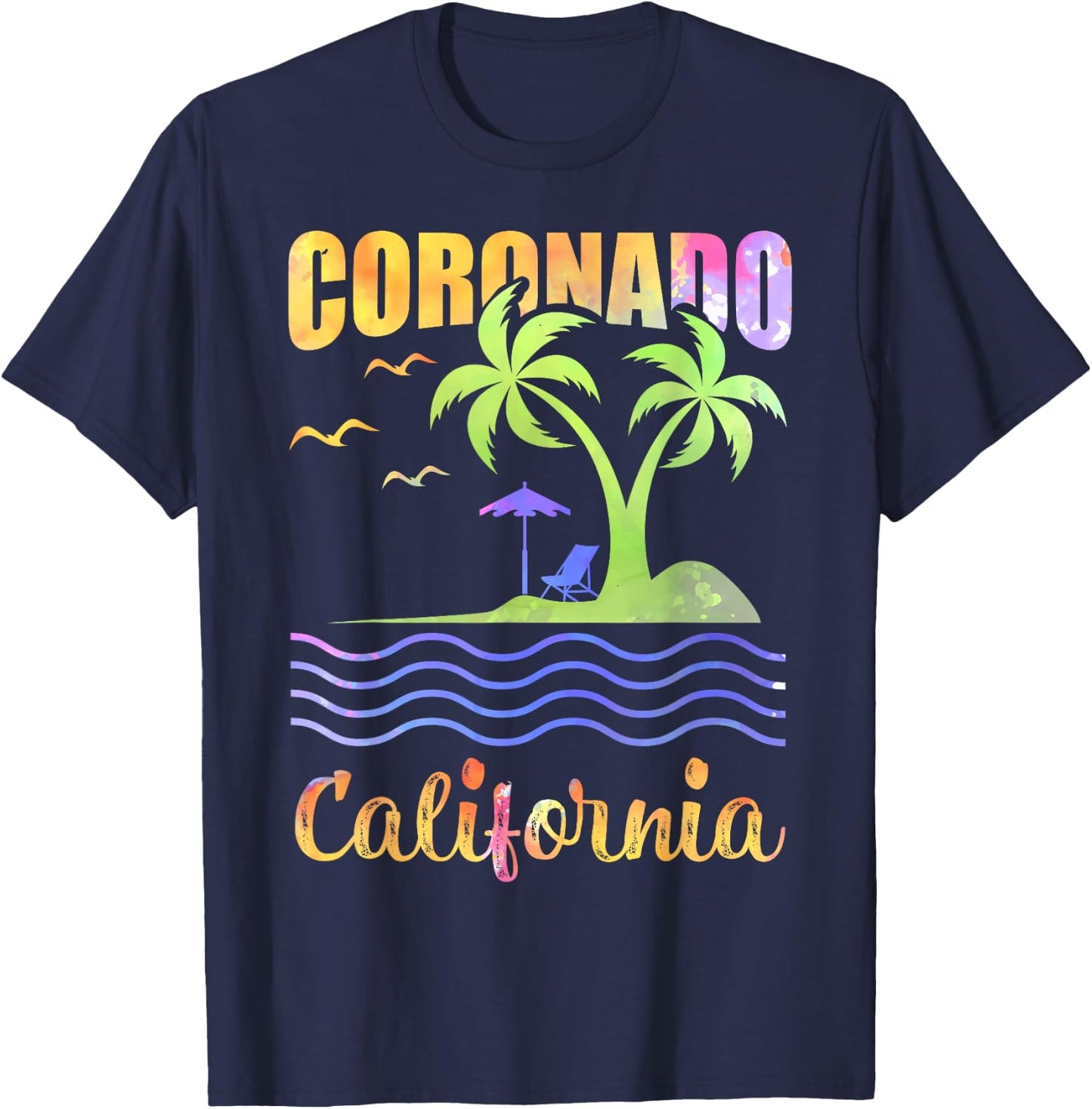 Summer Vacation Retro Sunset California Coronado Beach Women Kids T-Shirt - T-Shirt | Navy
