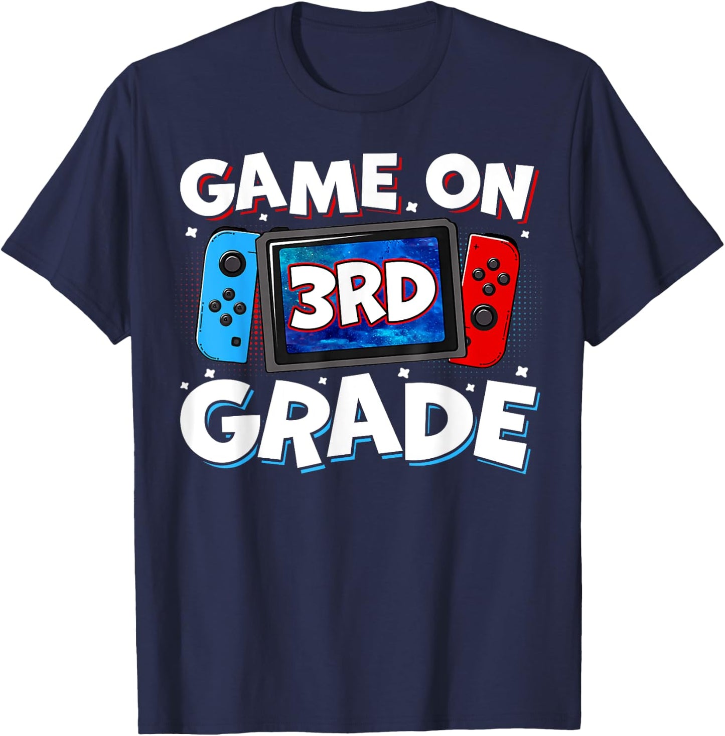 Game On 3rd Grade Video Gamer Third Grade Level Kids Boys T-Shirt - T-Shirt | Navy