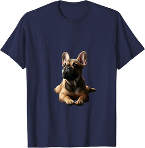 Fawn French Bulldog Shirt Frenchie Mom Dad Dog Puppy Pet T-Shirt - T-Shirt | Navy