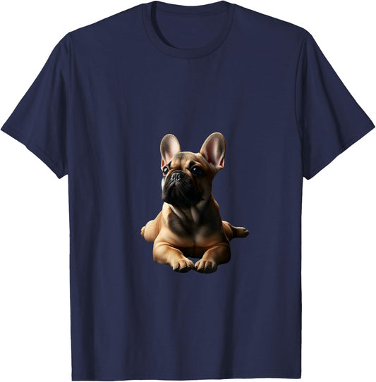 Fawn French Bulldog Shirt Frenchie Mom Dad Dog Puppy Pet T-Shirt - T-Shirt | Navy