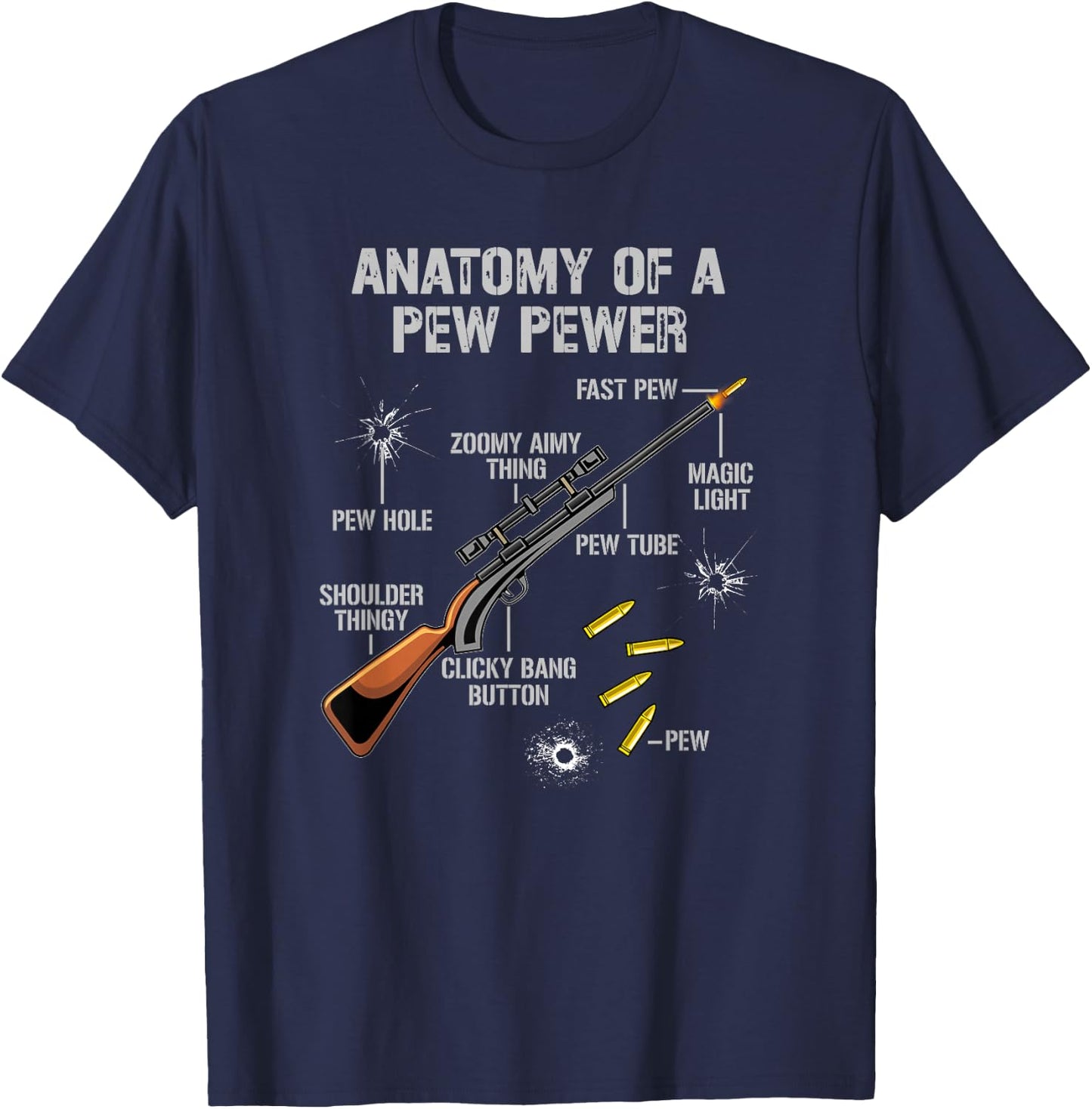 Hunting gun, hunting rifle, hunting box, forester, hunter T-Shirt - T-Shirt | Navy